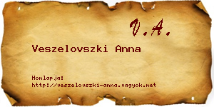 Veszelovszki Anna névjegykártya