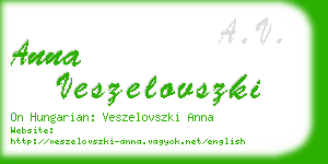 anna veszelovszki business card